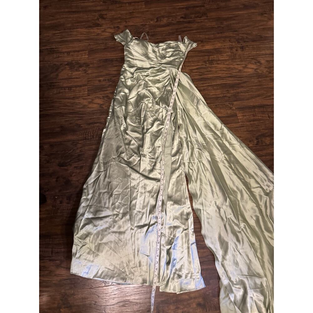 LAVETIR Bridesmaid Dress Sage Stretch Satin - Size 2 - Picture 8 of 11